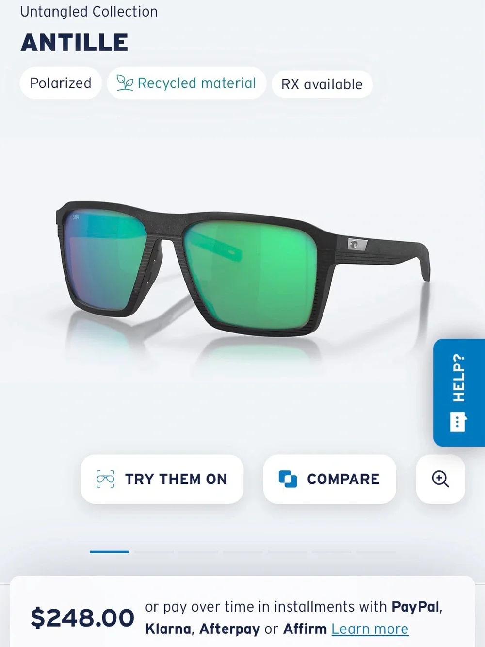 Costa Antille Sunglasses 580 Lenses & Loop Retainer